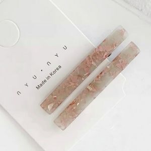 Hair Clips 2 Piece Pink Metallic Flakes